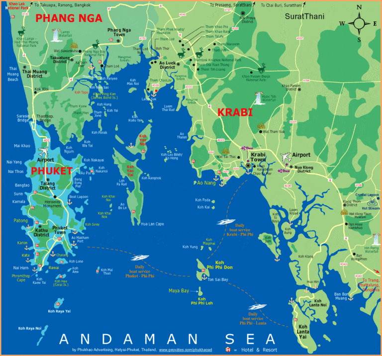 phang Nga Bay in Andaman Sea map