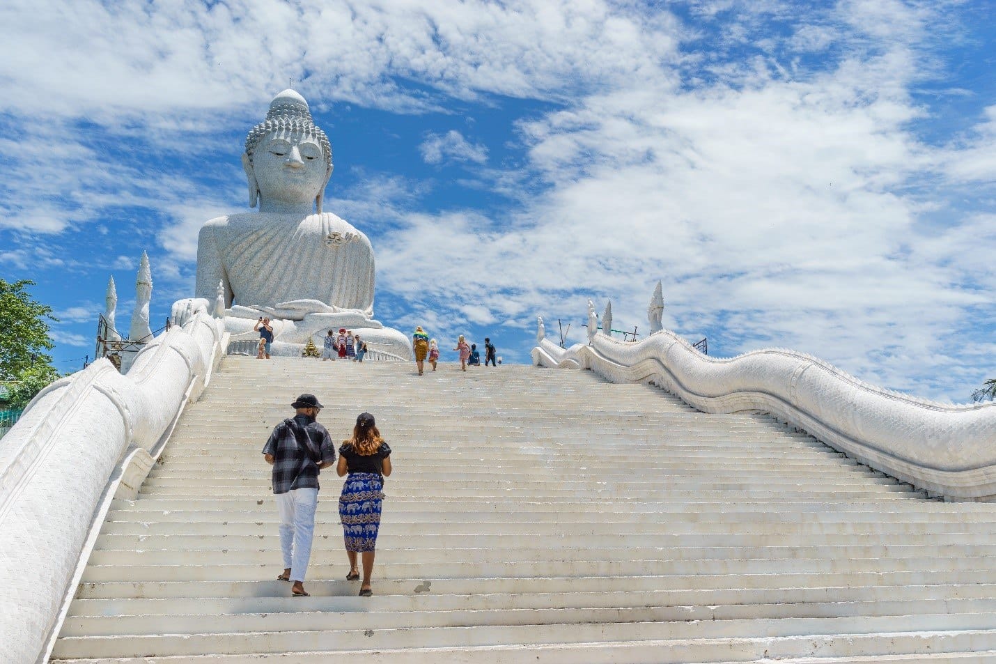 Walking up on the stairs to the Big Buddha in Phuket-Thailand.