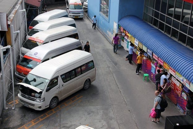 Minivans service at Mo Chit Bus Terminal, Bangkok, Thailand