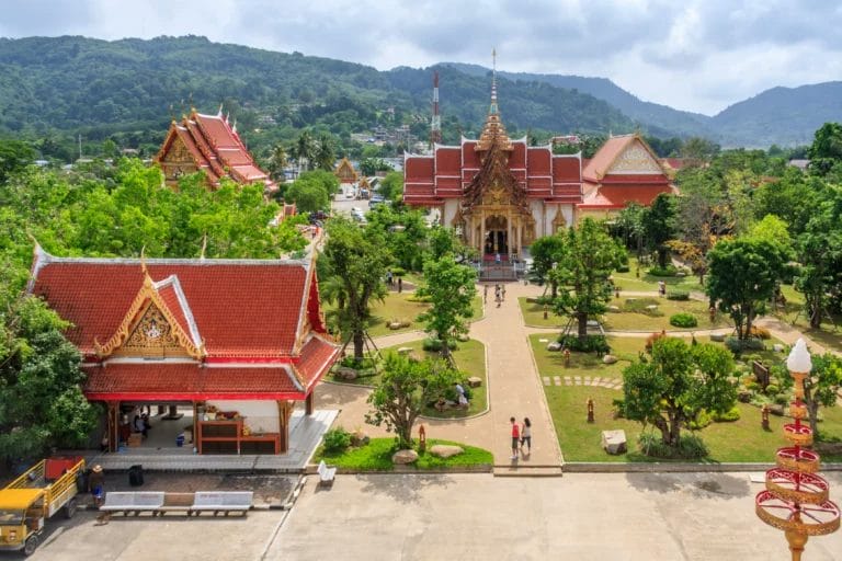 Temple of Wat Chalong near the Big Buddha in Phuket-Thailand