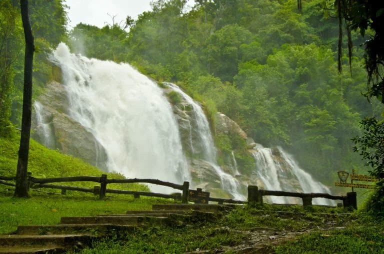 Wachirathan Waterfall in Doi Inthanon National Park in Thailand