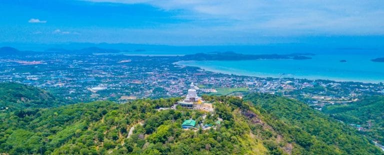 Aerial view of the Big Buddha in Phuket-Thailand