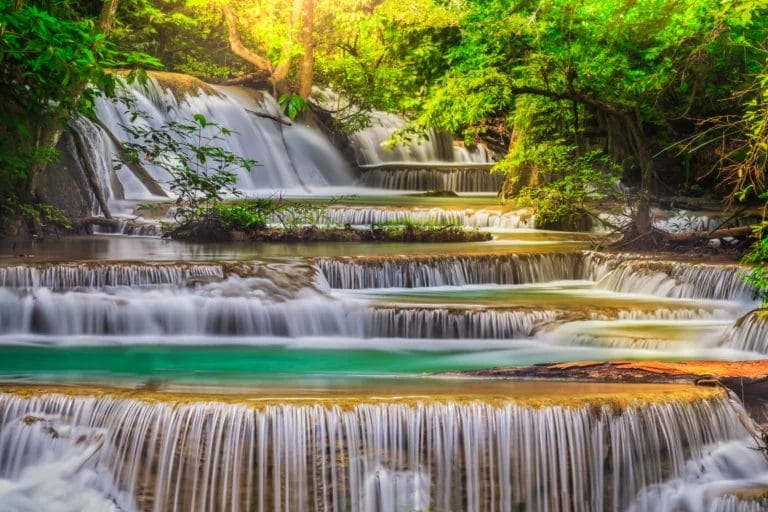 Erawan Waterfalls in Thailand