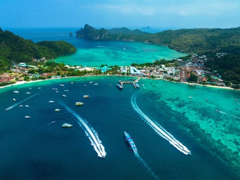 Aerial view of Phi Phi Islands