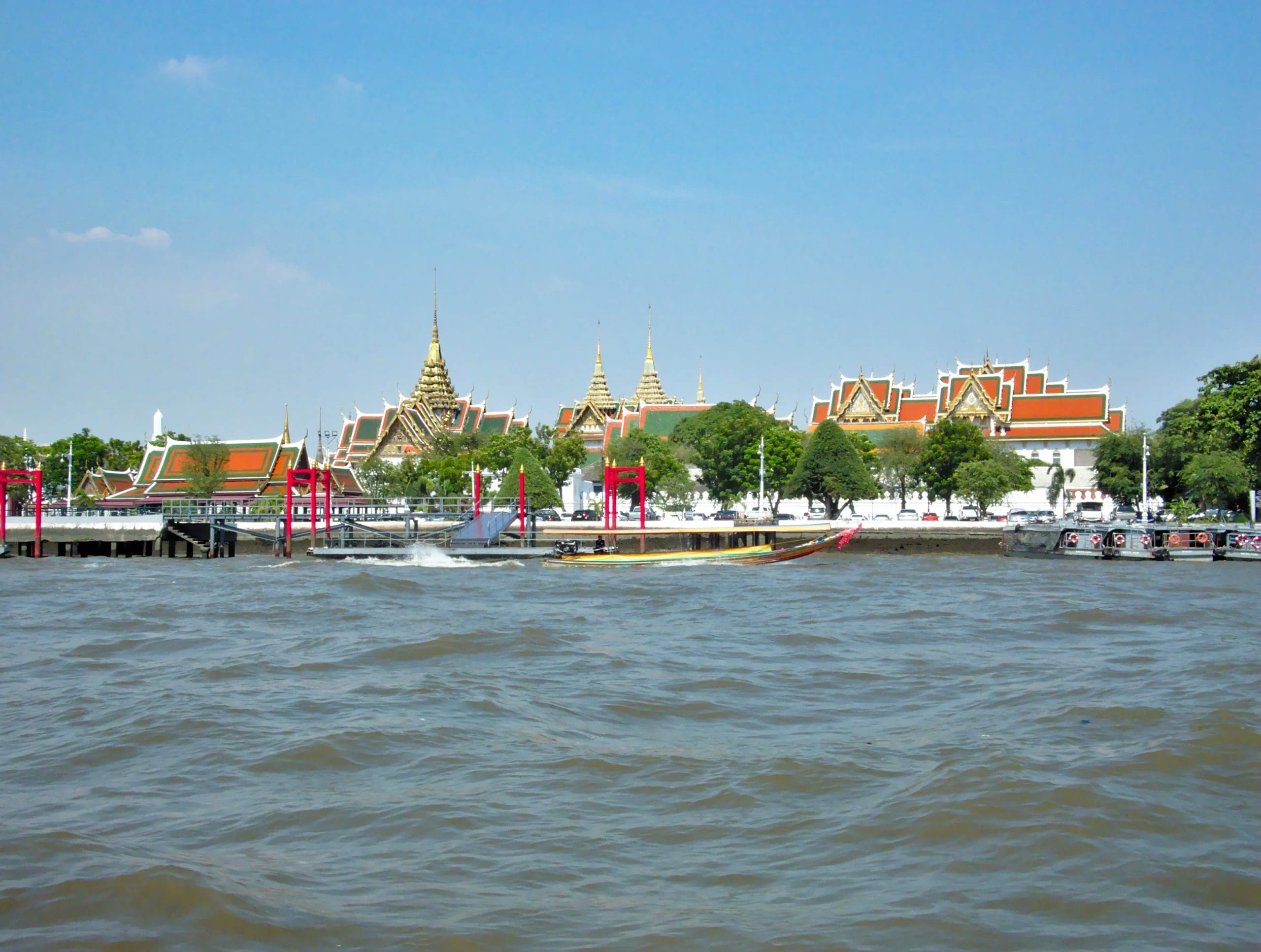 View of Wat Pra Kaew-Grand Palace near chao Praya River in Bangkok-Thailand