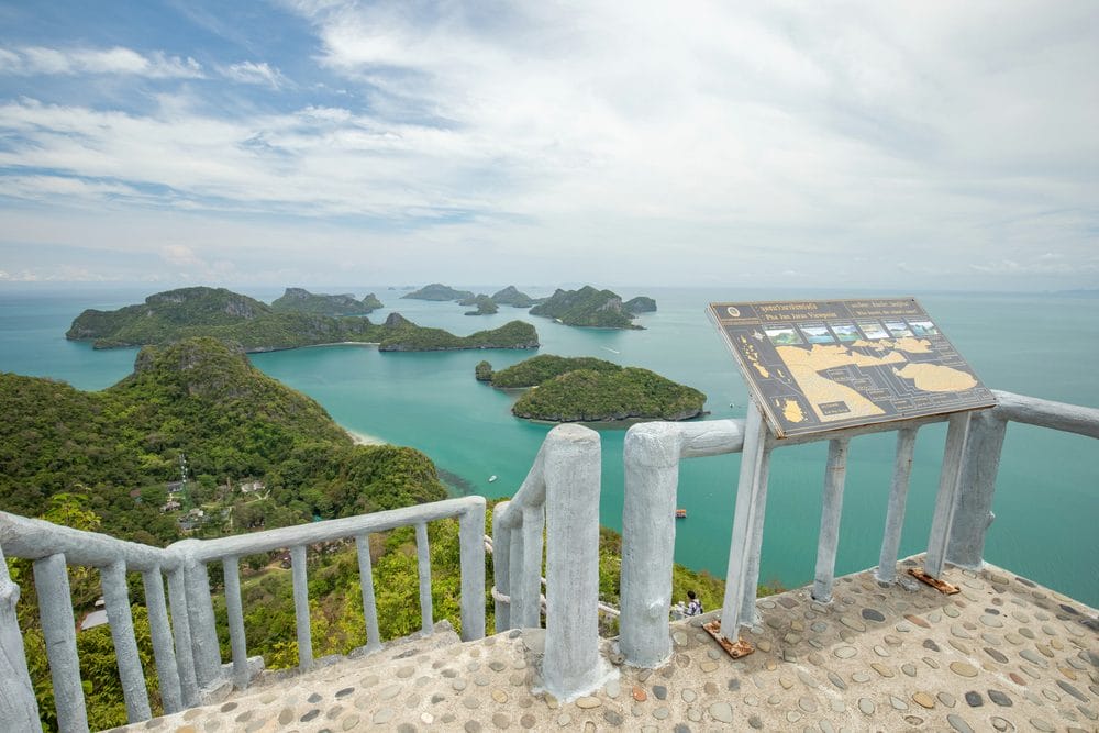 A viewpoint at Ko Wua Ta Lap at Ang Thong National Marine Park in Thailand